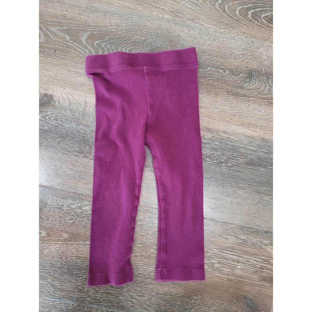 Kate Quinn Toddler 2T Ribbed Leggings Organic Cotton Purple Slim Fit Pants #4